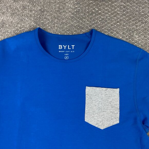 NWOT Lot of 2 BYLT T Shirt Mens Medium Drop Cut Short Sleeve Lux Pocket Blue - Picture 10 of 15